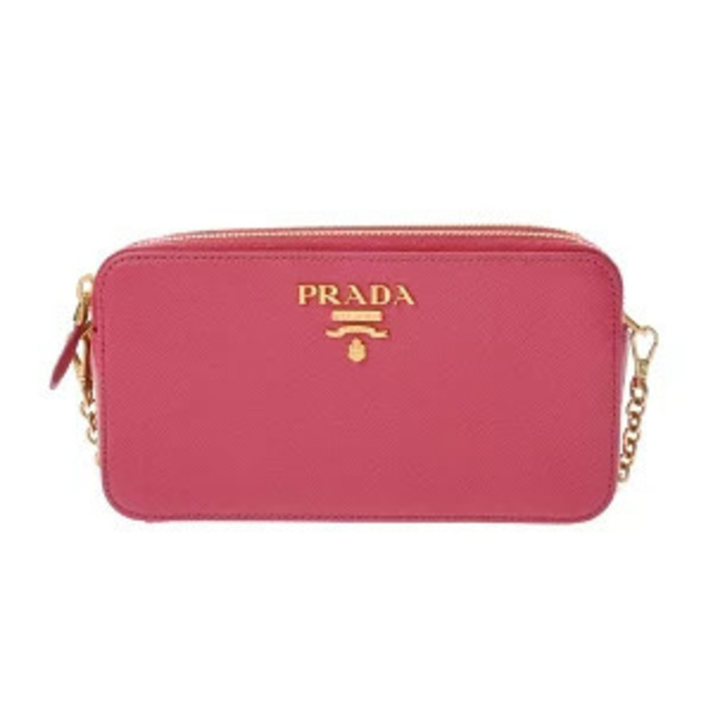 Prada Chain Wallet Pink Saffiano Leather Shoulder Bag